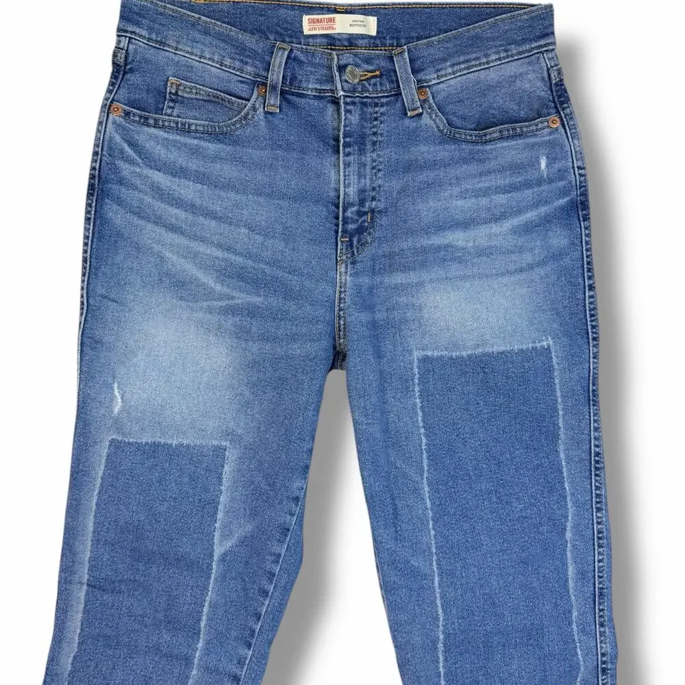 Levis Signature Heritage Boyfriend Jeans Patchwork High Rise Crop Ankle 4 / 27